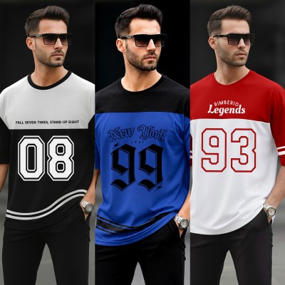 Stylish 3pcs combo Drop Shoulder T-shirt